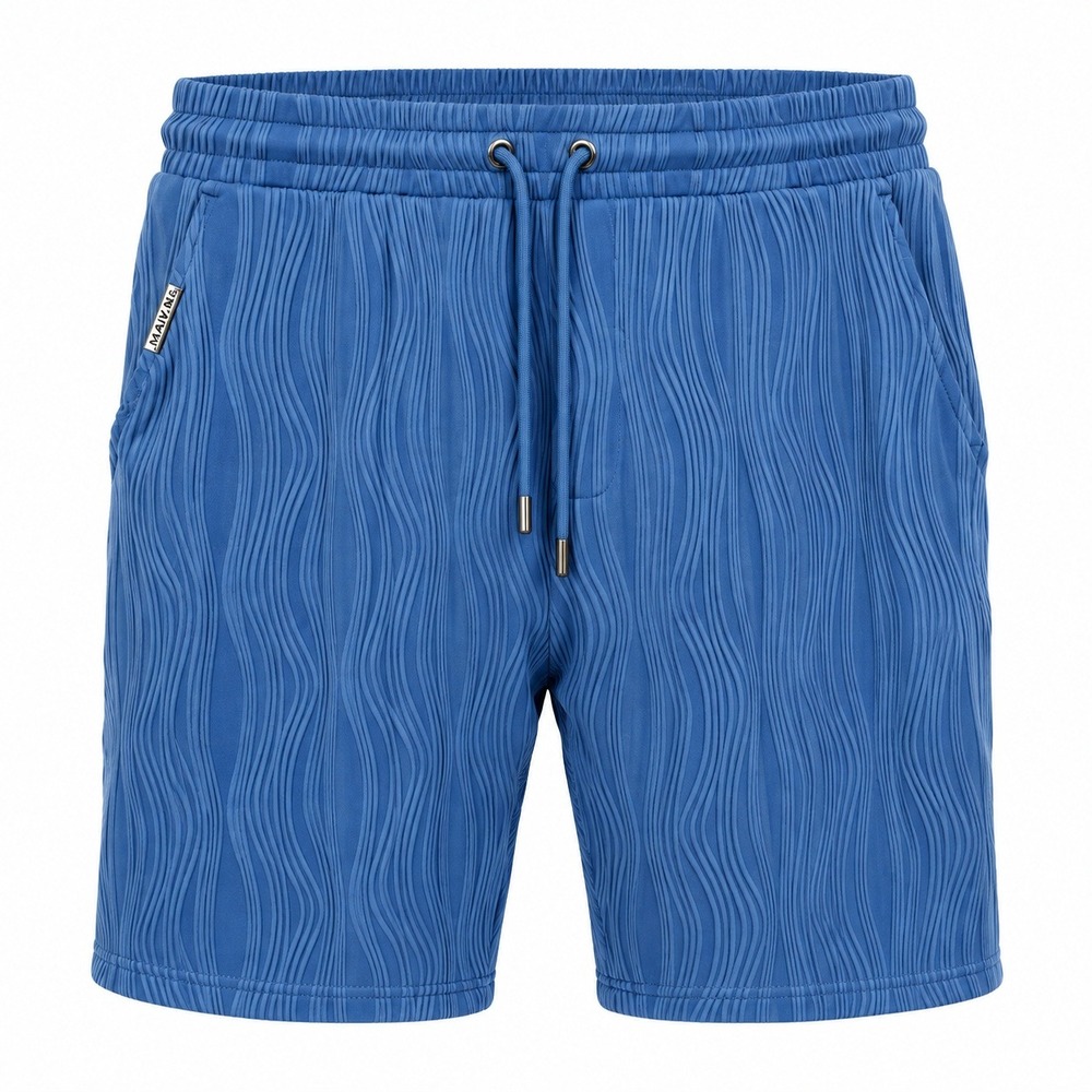 Mauvais Blue Stretch Wave Shorts Textured W38 Mens NWT
